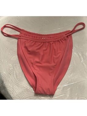 No Boundaries Pink Double Strap Side Tab Tunnel Bikini Bottom JRS XL 15-17 NWOT
